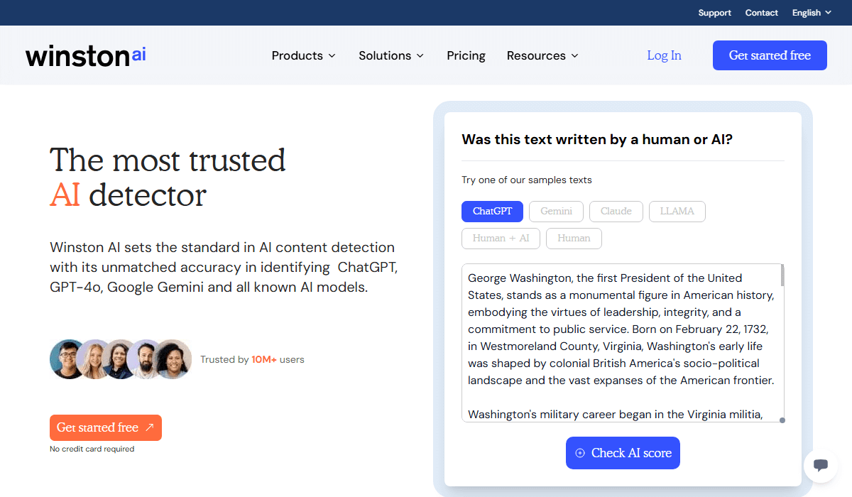 Winston AI combines AI and plagiarism detection with 99.98% accuracy