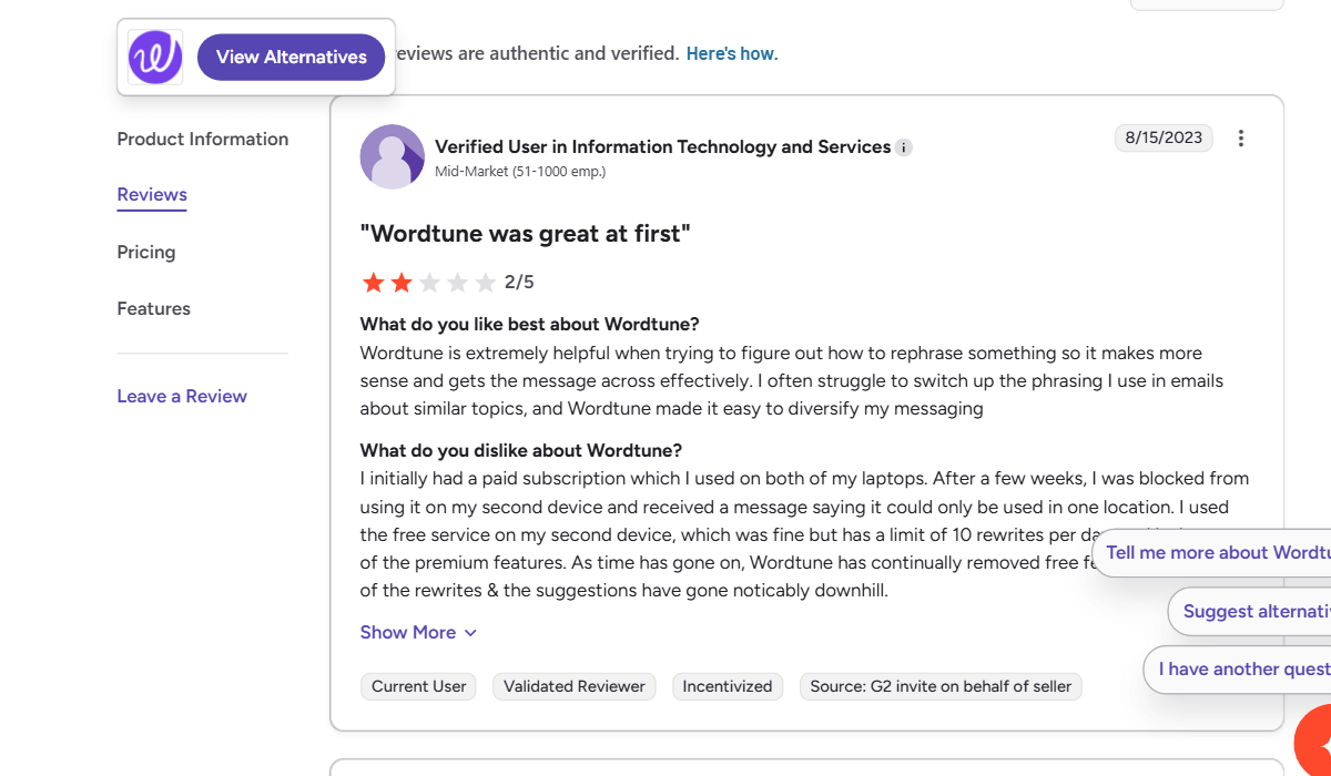 User notes issues with device limits and quality