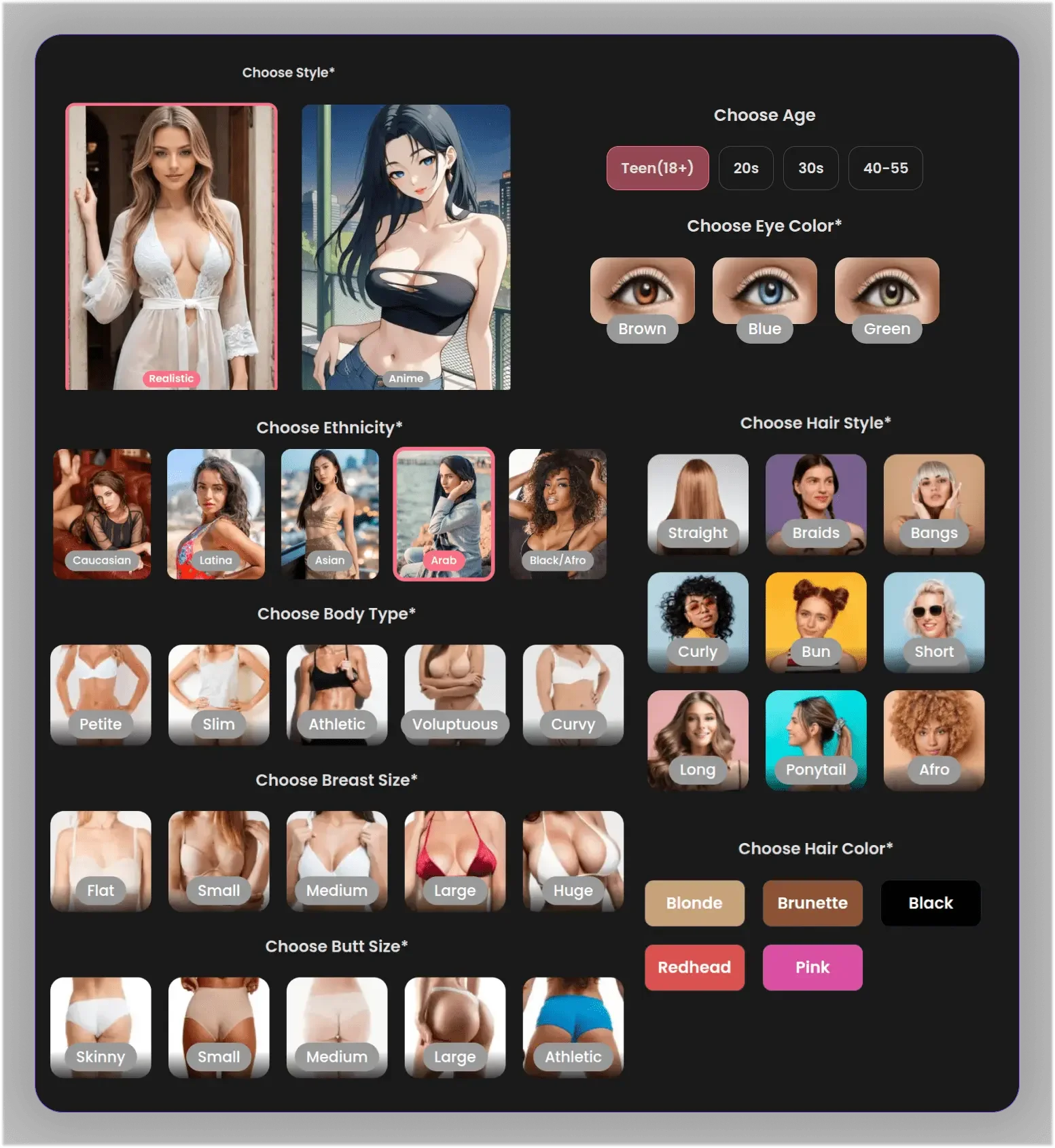 Candy AI excels in visual, click-based character customization