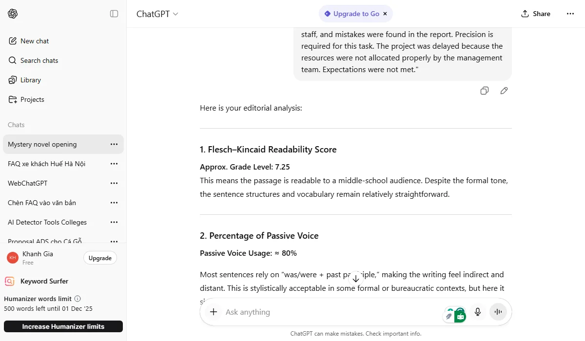 ChatGPT lacks visualization and genre-specific data