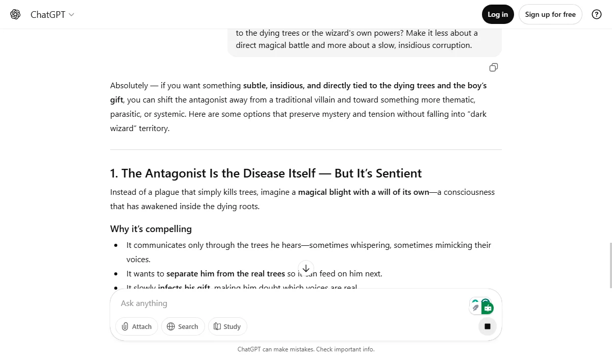 ChatGPT dominates as a creative partner maintaining context