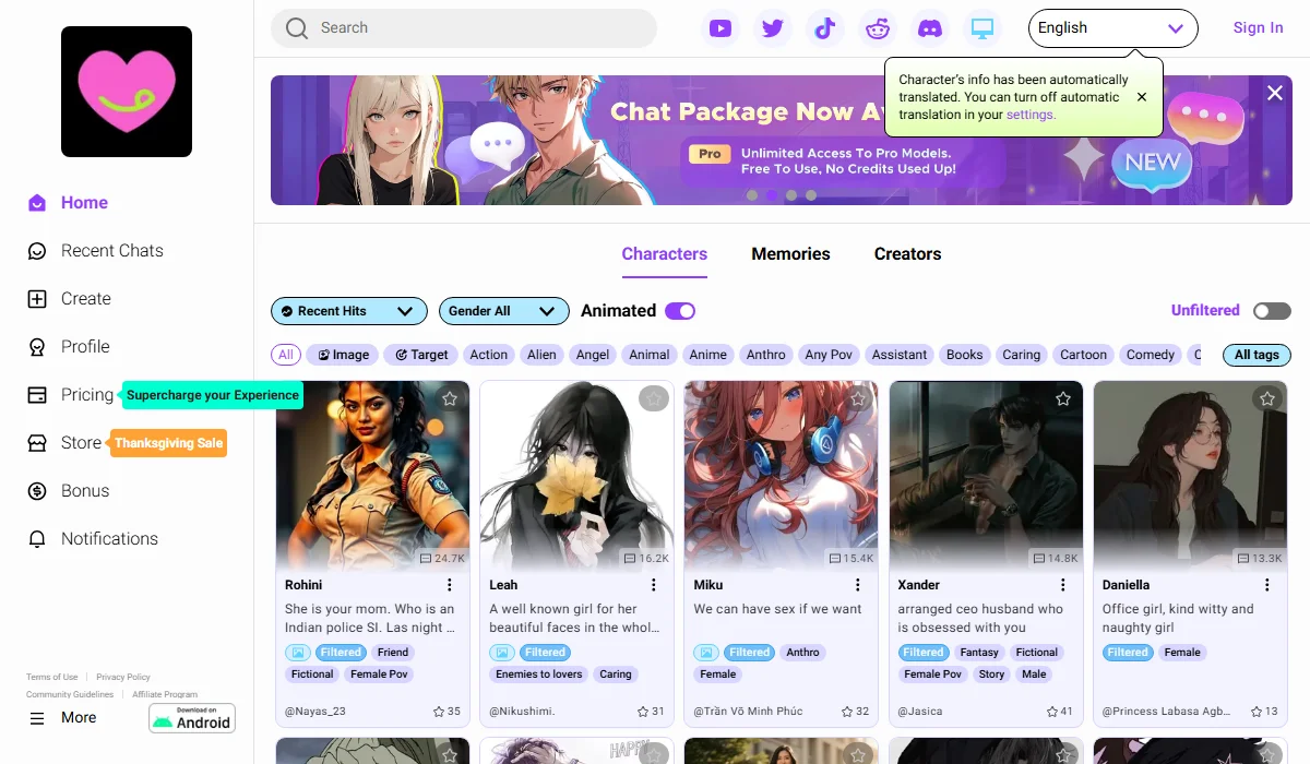 Crushon AI is a low-cost, unlimited chat and fantasy platform