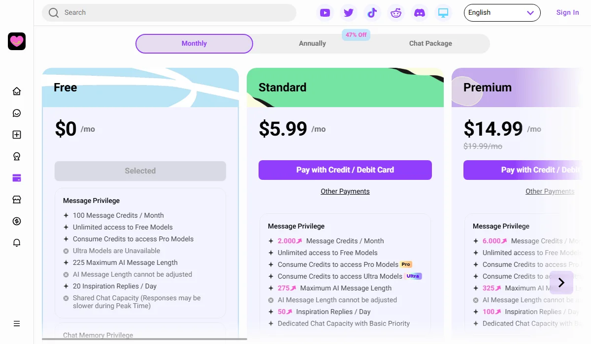 Crushon AI Pricing Plan