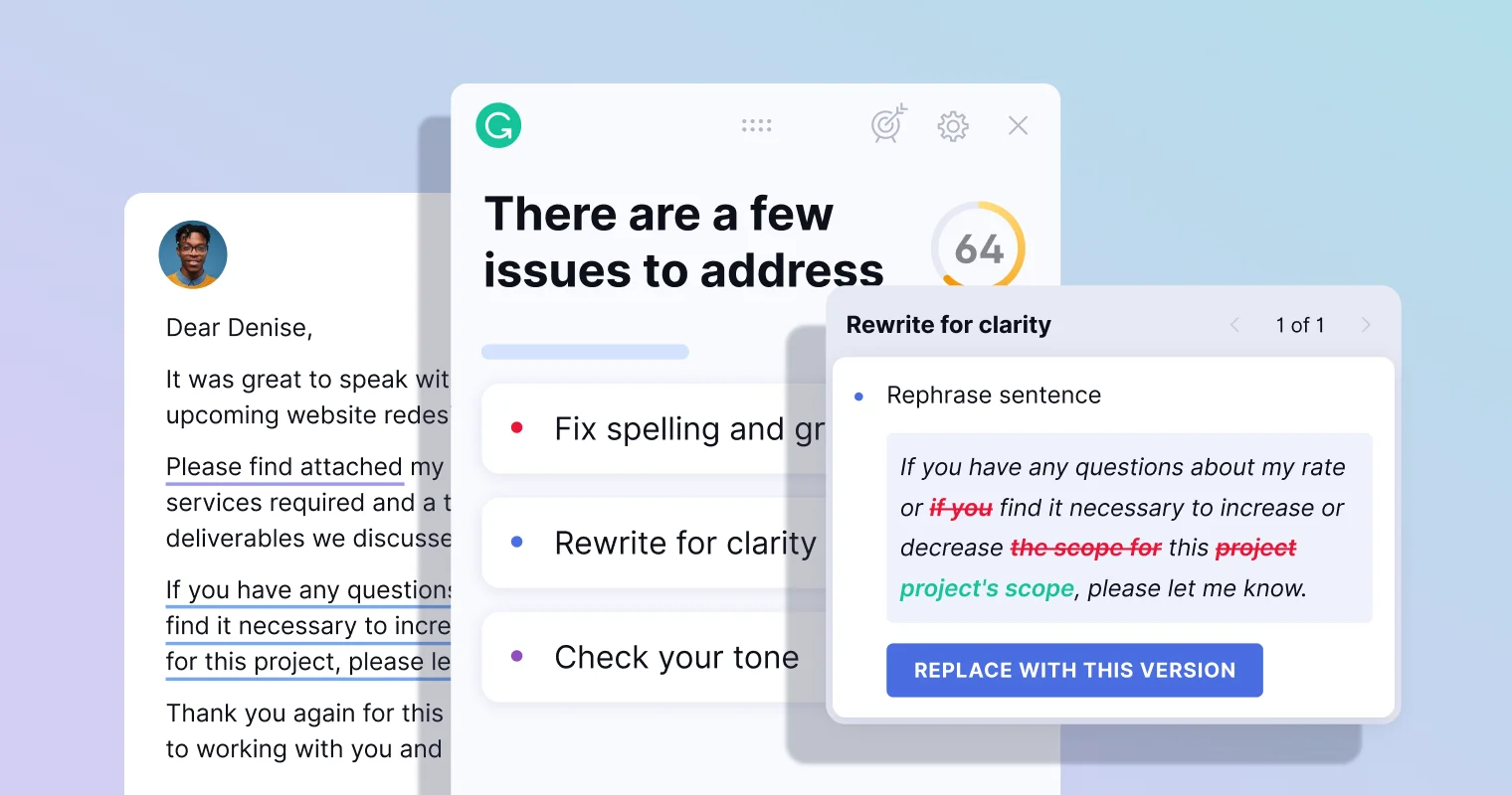 Grammarly offers style suggestions for tone and clarity