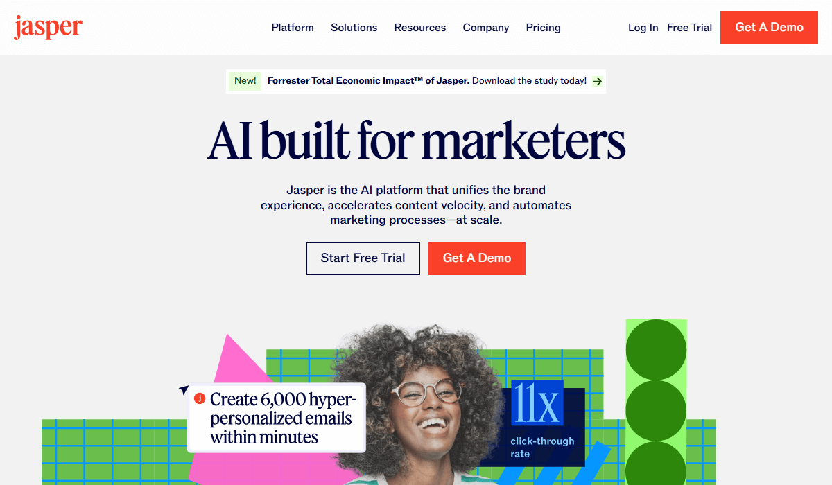 Jasper is an AI marketing co-pilot for creative content production