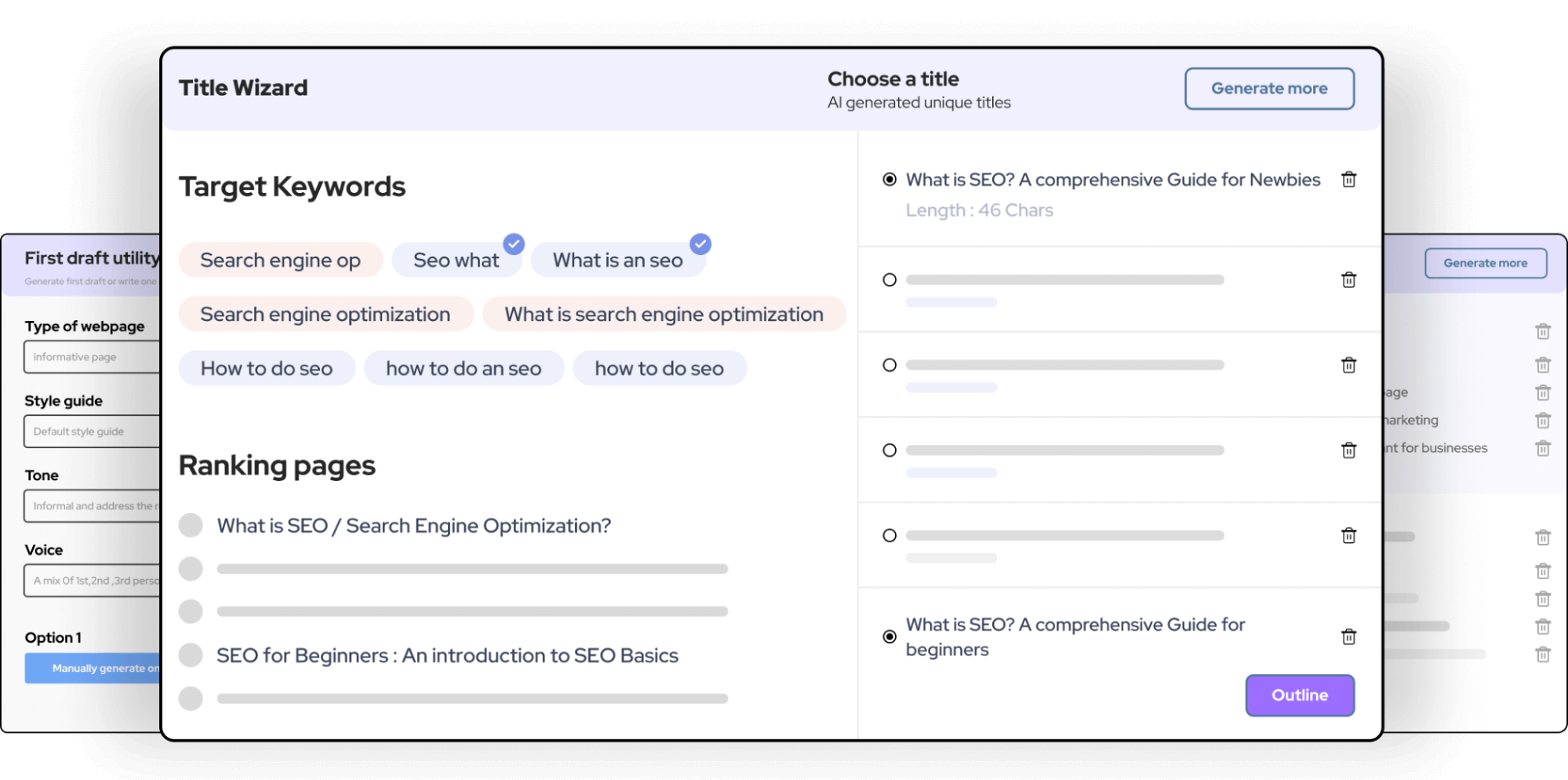 Outranking’s AI SEO writing offers real-time suggestions and guidance