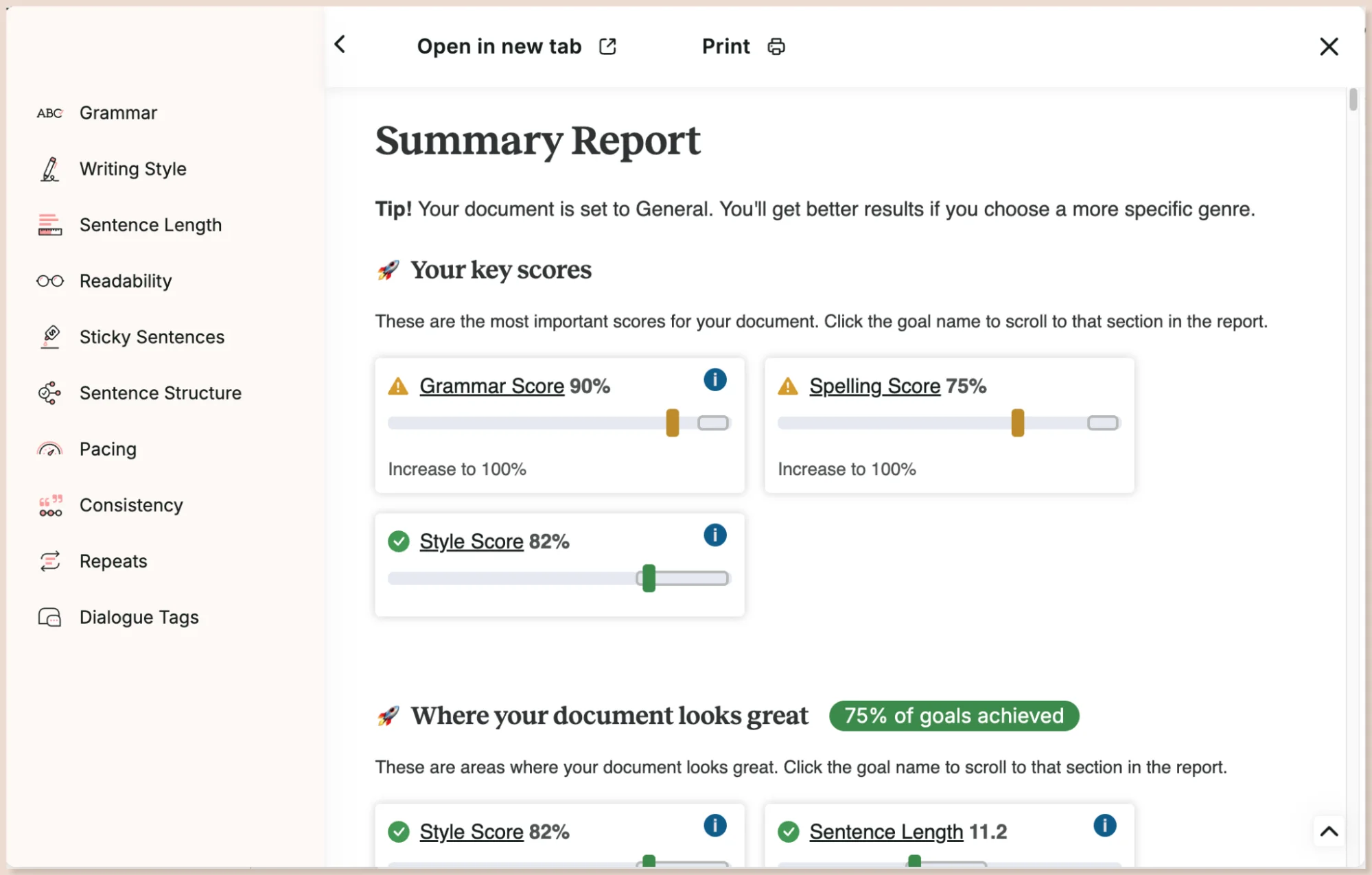 ProWritingAid offers 25+ comprehensive reports for writers