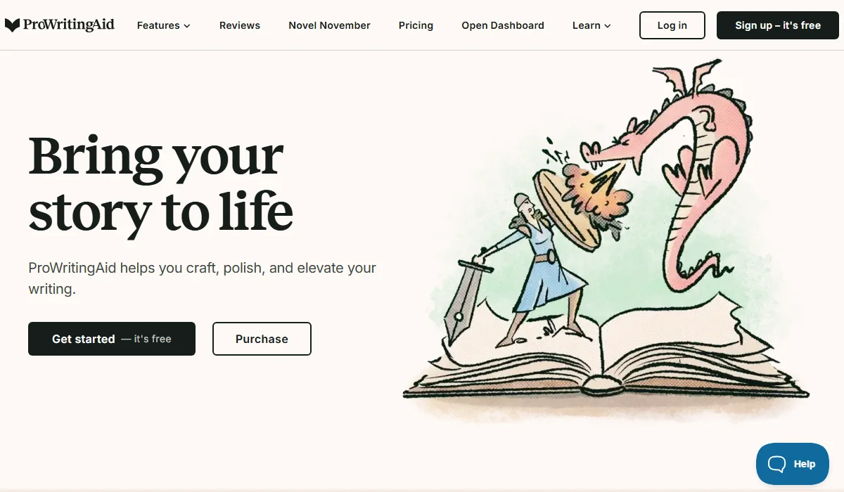 ProWritingAid is a comprehensive writing guru and style editor