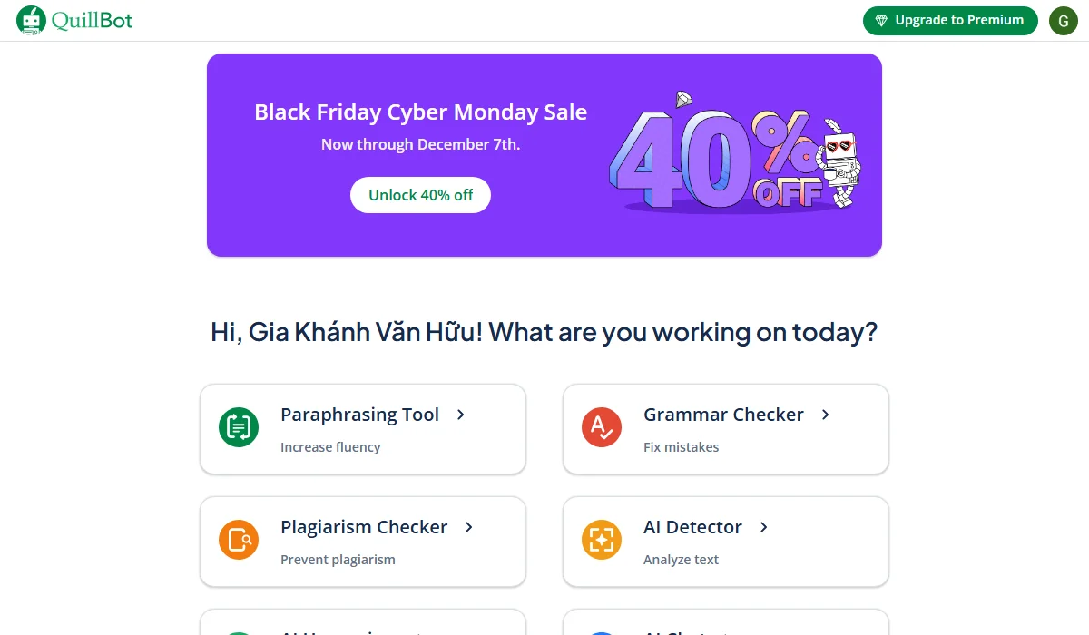 Quillbot is best for rewriting messy sentences.