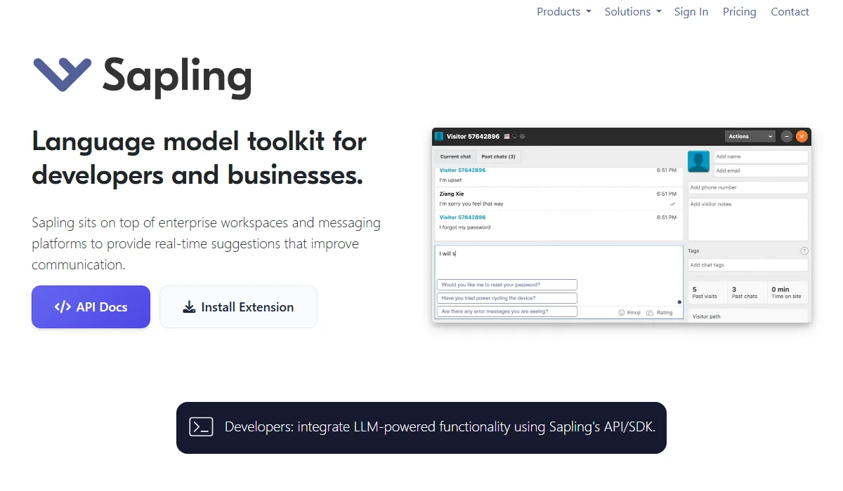Sapling assists customer support agents quickly