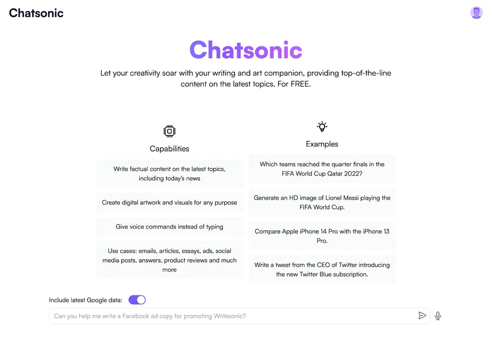 ChatSonic offers real-time AI help but lacks source citations