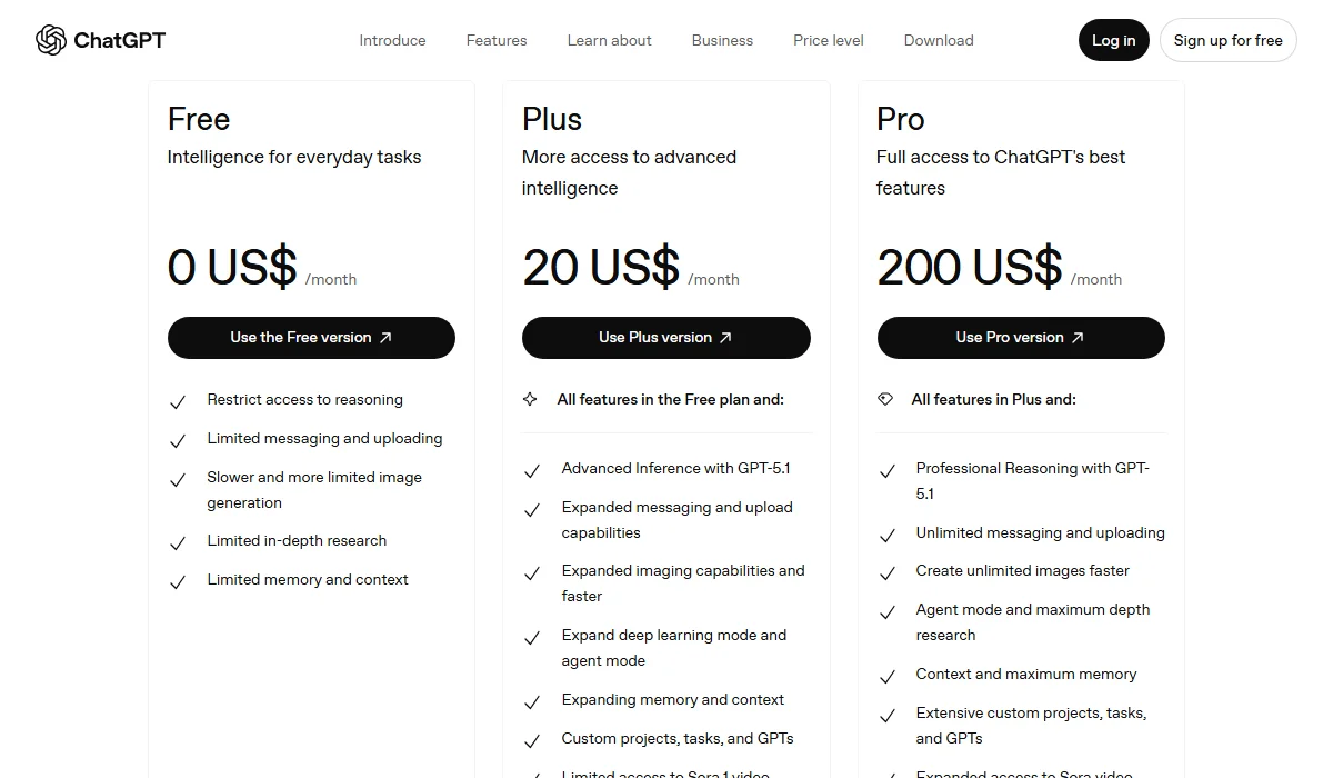 ChatGPT Pricing Plan