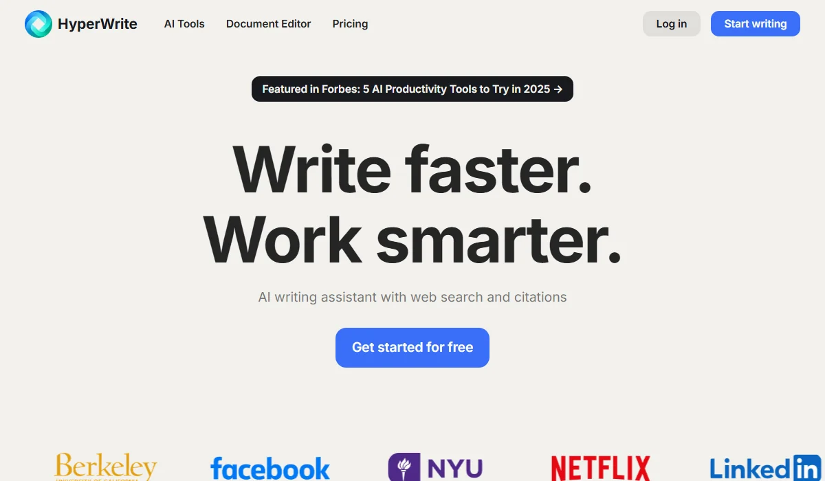 HyperWrite is a browser-based writing assistant with predictive text.
