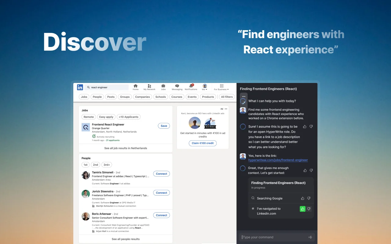 HyperWrite's extension integrates AI directly into the workflow.