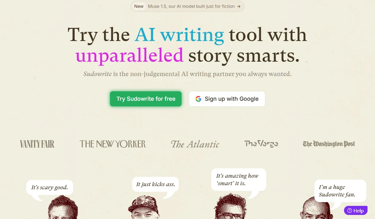 Sudowrite is an AI tool for fiction using Muse 1.5.