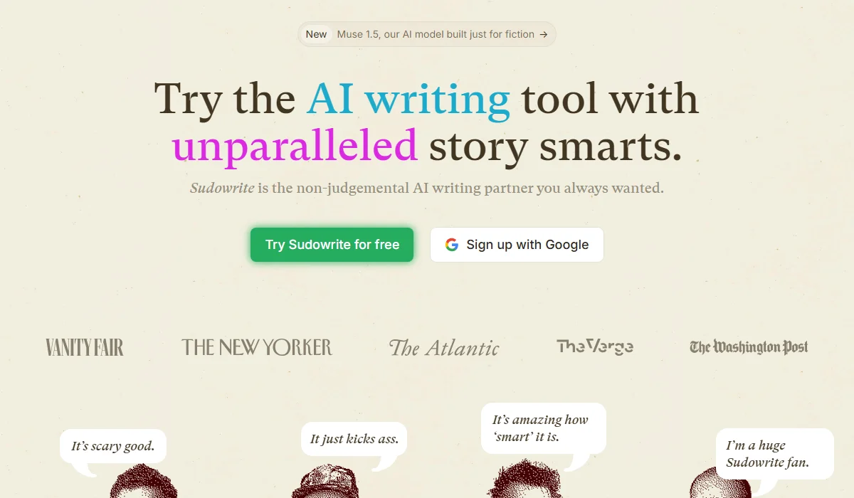 Sudowrite is a creative AI for fiction authors, using GPT-4.