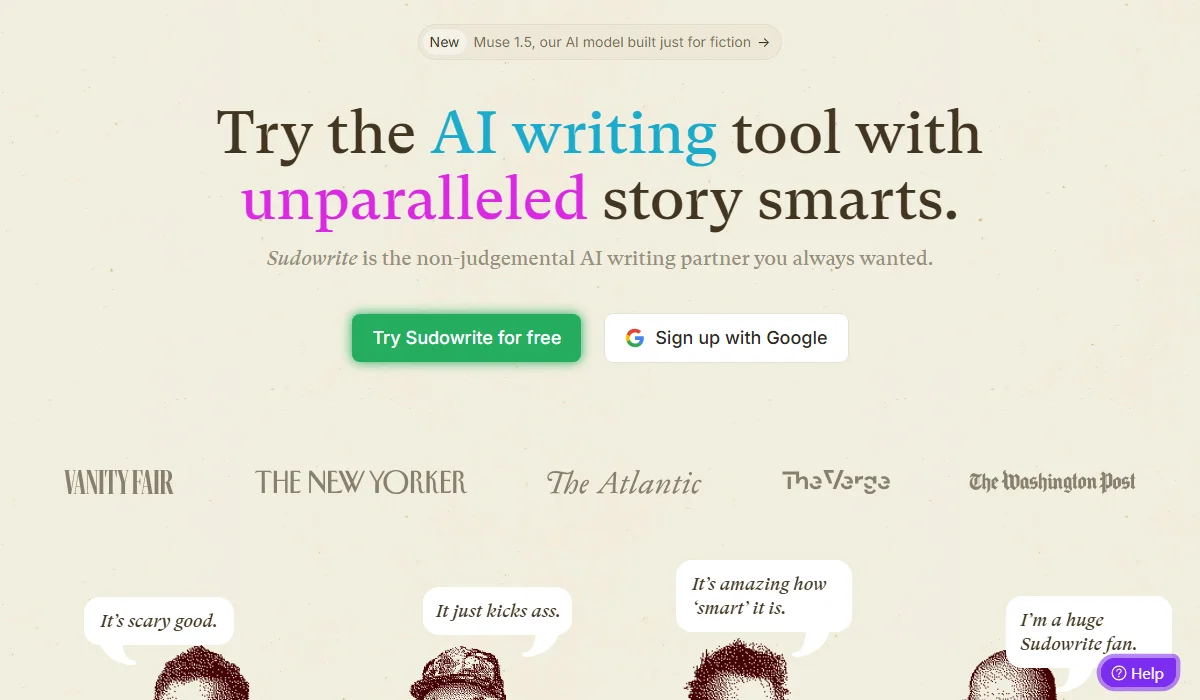 Sudowrite is a fiction AI with the Muse 1.5 model and story tools. 