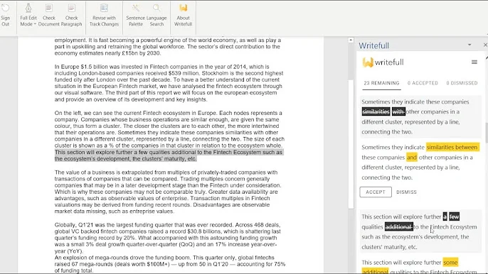 Writefull offers specialized academic writing tools. 