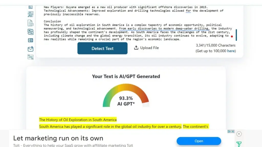 ZeroGPT's claimed 98% accuracy is low in real tests.